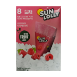 Sun Lolly Ice Lollies Rasberry flavor - for home freezing (8 Ice Lollies/Pack)