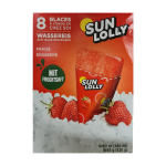 Sun Lolly Ice Lollies Strawberry flavor - for home freezing (8 Ice Lollies/Pack)